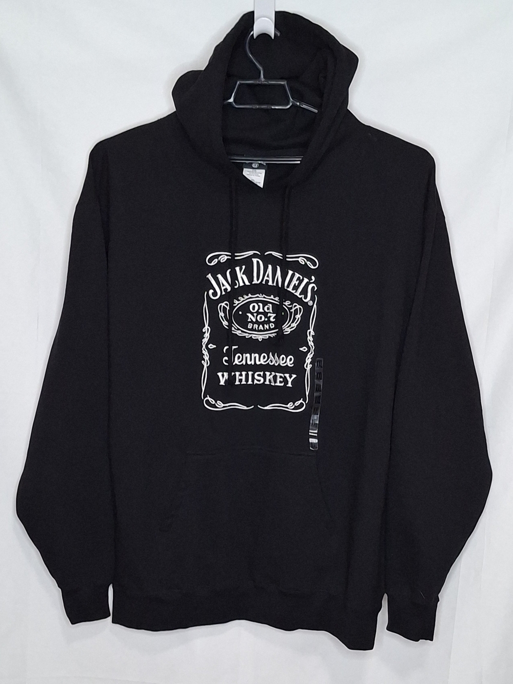 Jack Daniels Black Hoodie with White Logo - Men's Pullover XXL
